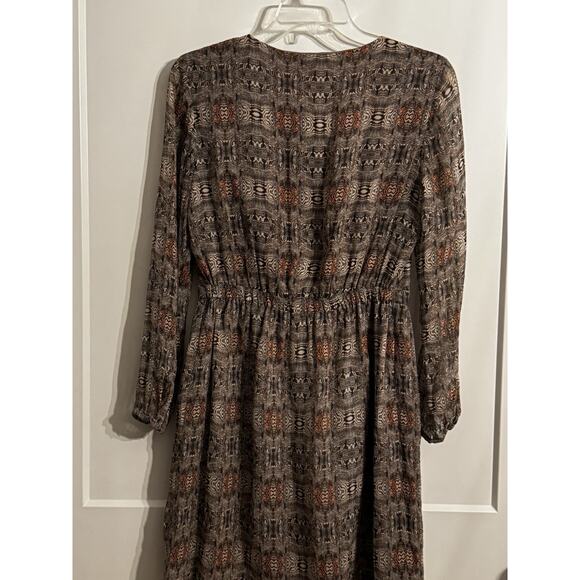 Broadway and Broome 100% Silk Swirl Dress Sz 2 Preppy Dark Academia Office - Picture 6 of 12